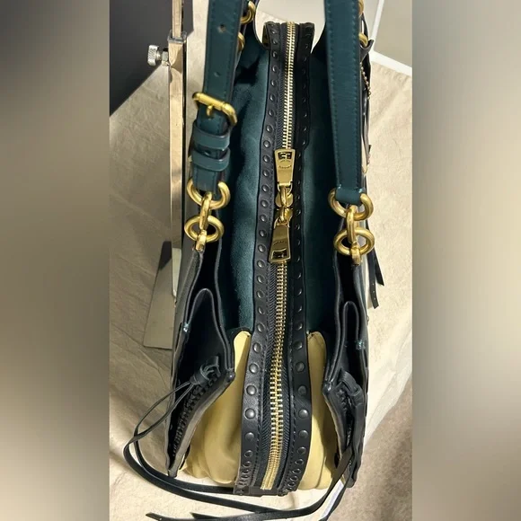 COACH Dreamer 34 ColorBlock Whipstitch Shoulder Bag in Evergreen - Picture 5 of 15